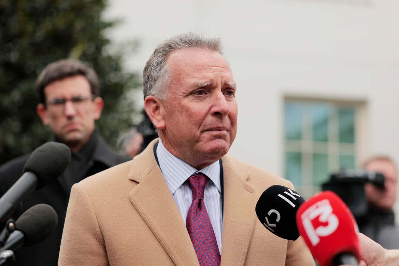 Steve Witkoff, special envoy to the Middle East, speaks to the press outside of the White House in Washington, D.C., on March 6, 2025. Photo by Anna Moneymaker/Getty Images.