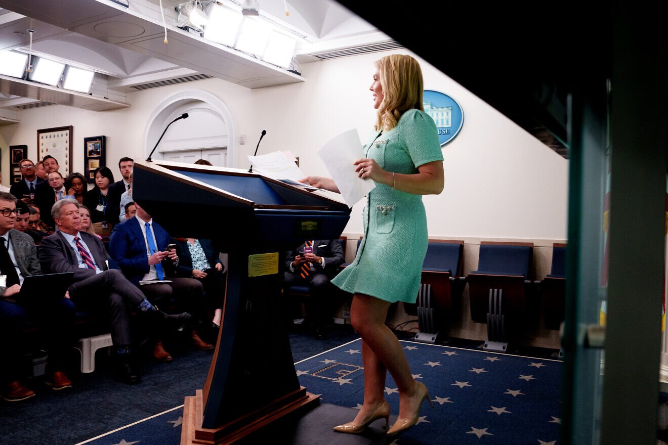 White House Press Secretary Karoline Leavitt arrives for the daily press briefing at the White House on March 11, 2025. Photo by Andrew Harnik/Getty Images.