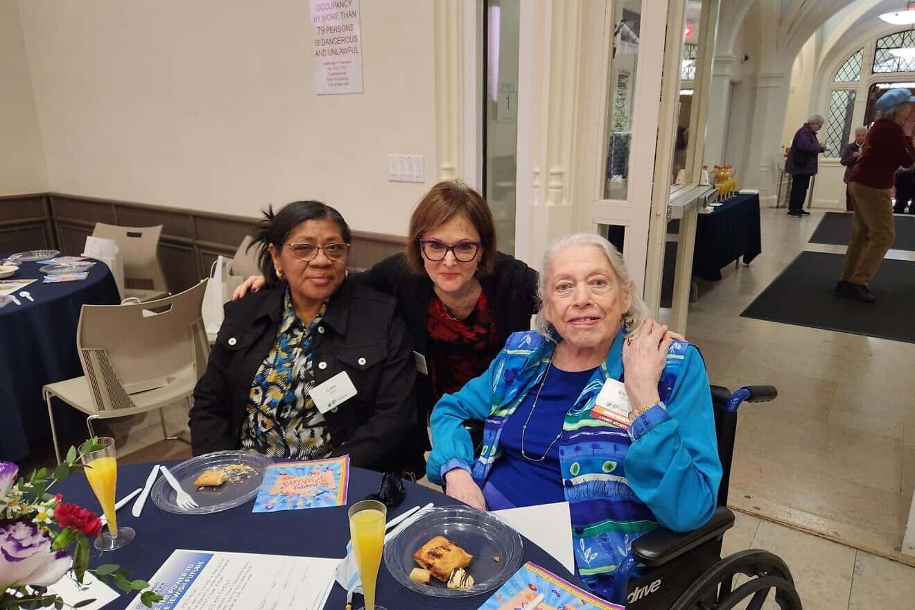 Joining JNF-USA's executive director, planned giving Judy Feig are Clara Smith (left) and Marilyn Segal (right). Credit: Courtesy of Jewish National Fund-USA.