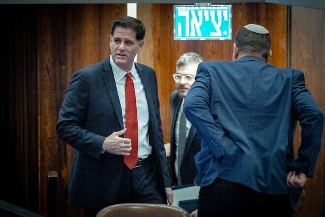 Strategic Affairs Minister Ron Dermer attends a plenum session at the Knesset in Jerusalem on Jan. 22, 2025. Photo by Yonatan Sindel/Flash90.