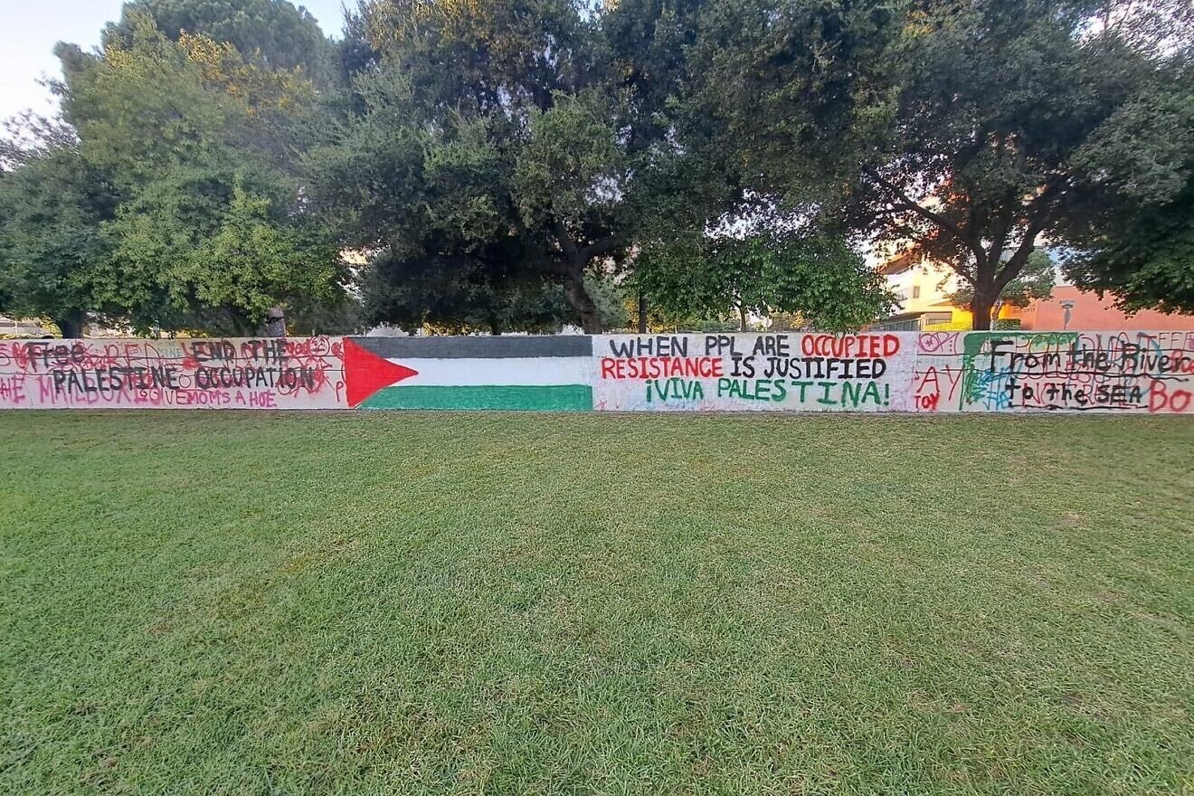 Antisemitic materials displayed at Pomona College in Claremont, Calif. Credit: Courtesy of Dahlia Levy.