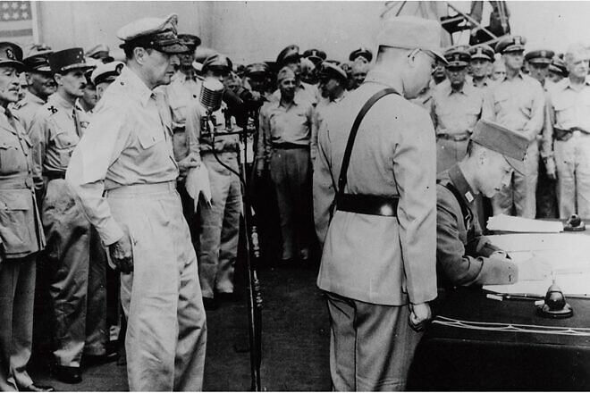 Japan surrenders to Allied Forces, ending World War II, circa 1945. Credit: U.S. federal government/Public Domain via Wikimedia Commons.