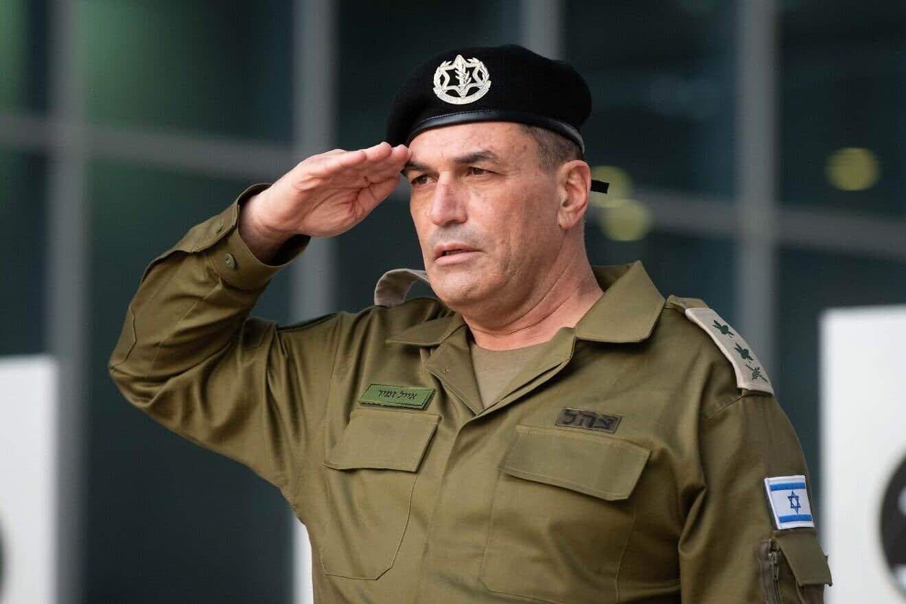 IDF Chief of Staff Lt. Gen. Eyal Zamir during the change-of-command ceremony at military headquarters in Tel Aviv, March 5, 2025. Credit: IDF.