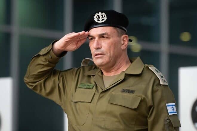 IDF Chief of Staff Lt. Gen. Eyal Zamir during the change-of-command ceremony at military headquarters in Tel Aviv, March 5, 2025. Credit: IDF.