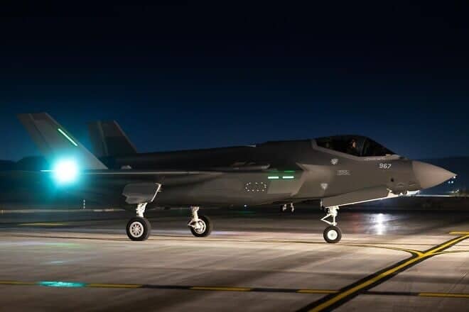 One of three new F-35I fighter jets that arrived at the Israeli Air Force's Nevatim Airbase on March 13, 2025. Credit: IDF.