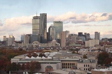 Skyline of Downtown Boston, Mass., Nov. 8, 2019. Credit: SounderBruce via Wikimedia Commons.
