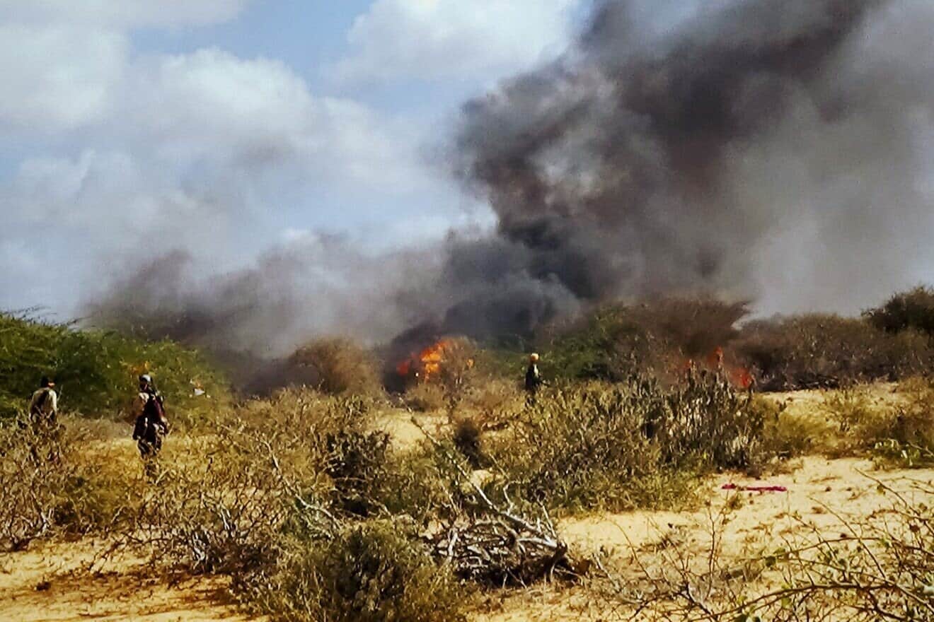 Al-Shabaab insurgents during an attack on Somali National Army positions during the Battle of Cosweyne, Galmudug, Somalia, Aug. 23, 2023. Credit: Al-Kataib via Wikimedia Commons.