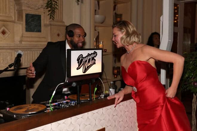 DJ Benjamin Walker and actress Katherine Heigl attend the 2024 Netflix Primetime Emmys after party in Los Angeles on Jan. 15, 2024. Photo by Natasha Campos/Getty Images for Netflix.
