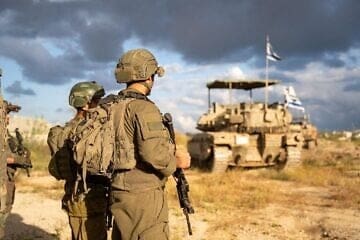 Israel Defense Forces troops operating in the Gaza Strip, April 12, 2025. Credit: IDF.