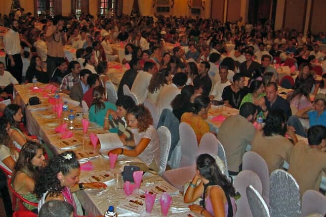 Jews celebrating Passover seder in Kathmandu, Nepal on April 6, 2012. Courtesy Eyal Keren.